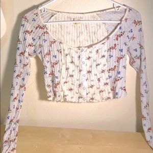 Urban Outfiters long sleeve floral crop top